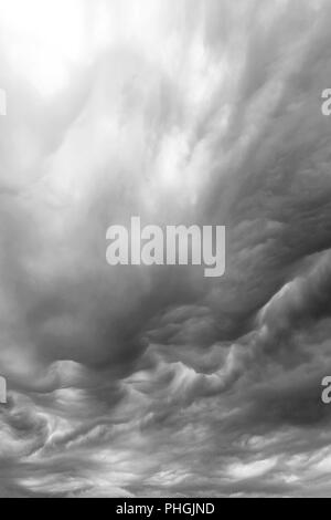 Mammatus storm clouds Stock Photo