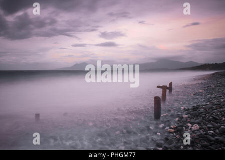 Pebbled Beach of Punta Malabrigo, Lobo, Batangas. Stock Photo