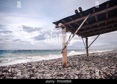 Pebbled Beach of Punta Malabrigo, Lobo, Batangas. Stock Photo