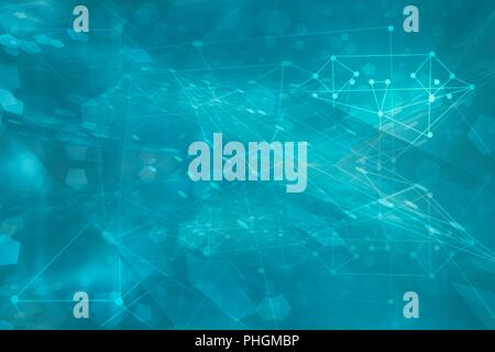 Connection technologies Blue backdrop Stock Photo