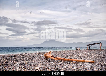 Pebbled Beach of Punta Malabrigo, Lobo, Batangas. Stock Photo