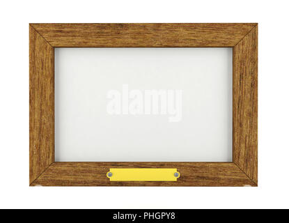 Blank wooden frame isolated on white background Stock Photo