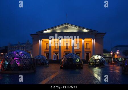 Town Hall Square in Vilnius Stock Photo