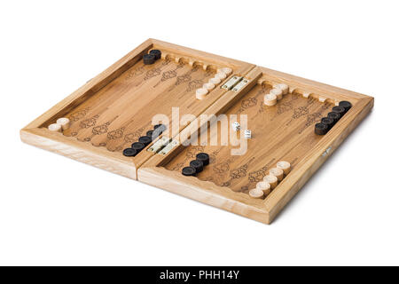 Backgammon playing field and dices Stock Photo