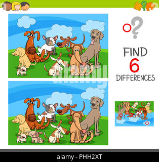 find differences with kids and dogs characters Stock Photo - Alamy
