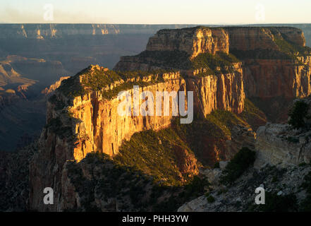 Cape Royal, Grand Canyon Landscape at Dawn, View from Bright Angel Point on the North Rim Stock Photo