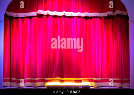 Theatre curtain on stage Stock Photo