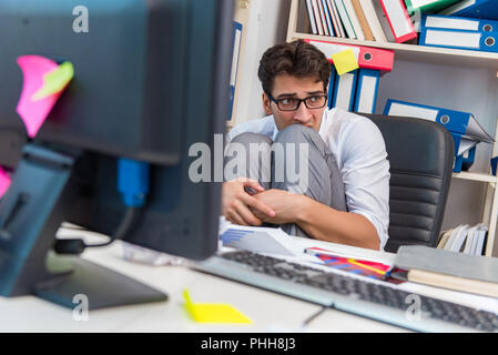 Angry and scary businessman in the office Stock Photo