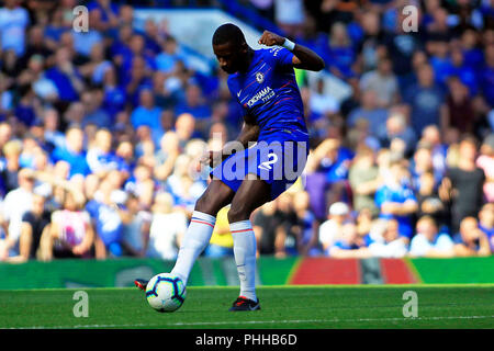 London, UK. 1st September, 2018. Antonio Rudiger of Chelsea in action. Premier League match, Chelsea v AFC Bournemouth at Stamford Bridge in London on Saturday 1st September 2018.  this image may only be used for Editorial purposes. Editorial use only, license required for commercial use. No use in betting, games or a single club/league/player publications. pic by Steffan Bowen/ Andrew Orchard sports photography/Alamy Live news Stock Photo