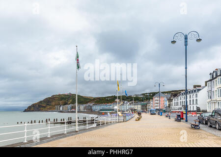 Skyline of Aberystwyth on he coast of  Ceredigion, in Wales, UK Stock Photo