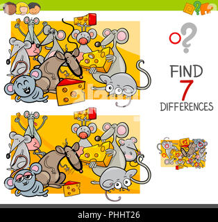 find differences with mice animal characters Stock Photo