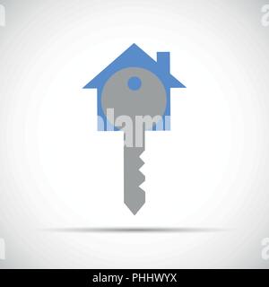 blue house key vector icon illustration EPS10 Stock Vector