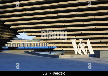 Kengo Kuma's new V&A Dundee, on the Riverside Esplanade as part of the city's waterfront regeneration, in Scotland, UK