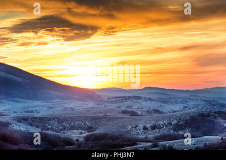 Mountains at sunset Stock Photo