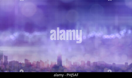 Modern city blurred digital background of ultra violet color Stock Photo