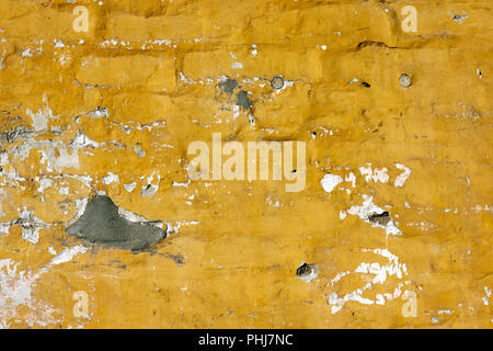 Yellow rough abstract stucco texture for background Stock Photo