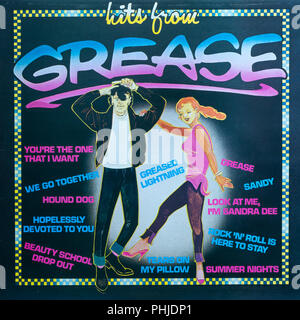Hits from Grease album cover Stock Photo