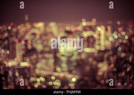 Big city lights bokeh background Stock Photo