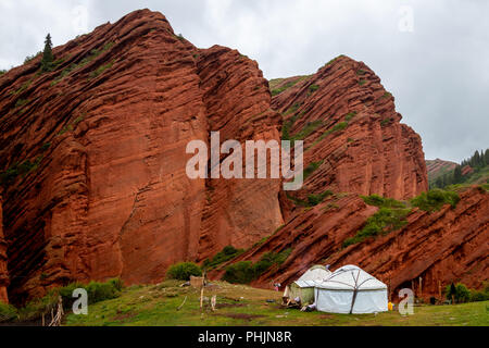 Trip around Kyrgyzstan and his nature and landscapes in June 2018 Stock Photo