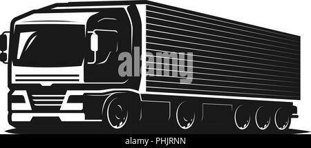 Truck, lorry or delivery logo. Trucking industry, cargo transportation concept. Vector illustration Stock Vector