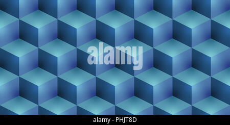 Seamless abstract pattern. Blue cubic shapes background. 3d ...