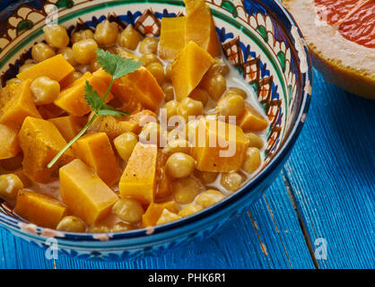 Moroccan Chickpea Squash Tagine Stock Photo