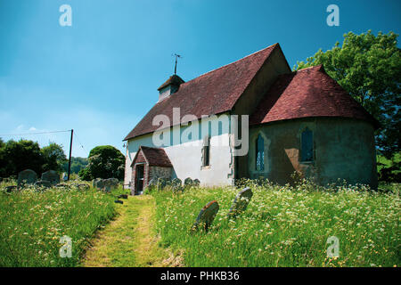 Upwaltham 12th Century church Stock Photo