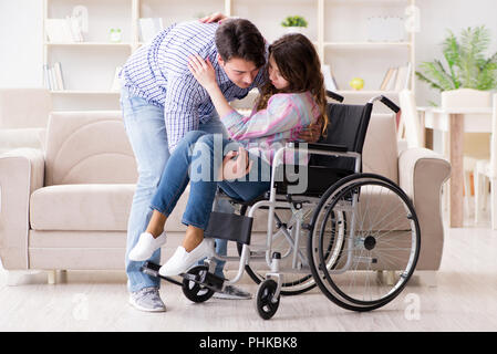 Young family taking care of each other Stock Photo