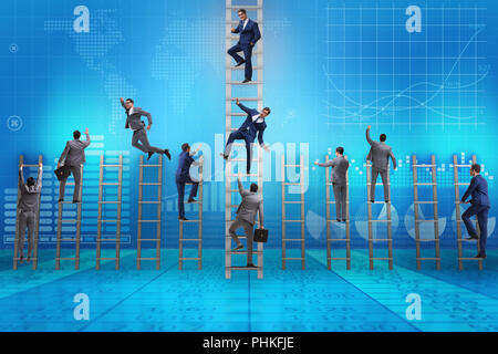 Competition concept with businessman beating competitors Stock Photo