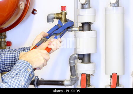 plumber at work Stock Photo