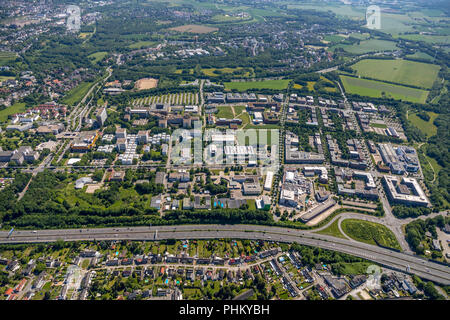 Aerial view, TechnologiePark Dortmund, Technische Universität Dortmund, TU Dortmund, TechnologieZentrumDortmund, TZDO Dortmund, Ruhrgebiet, Nordrhein- Stock Photo