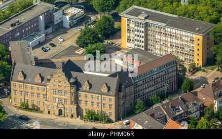 Aerial view, Oberhausen district court and area of the former Oberhausen correctional facility, prison, Oberhausen, Ruhr area, North Rhine-Westphalia, Stock Photo