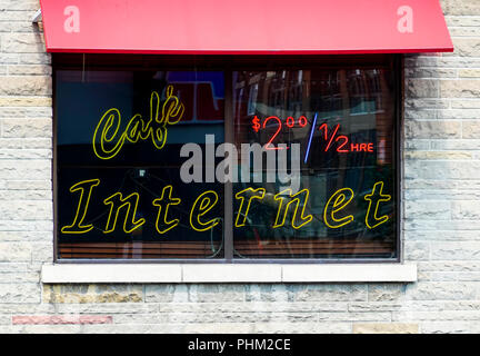 An Internet Cafe in Montreal, QC, Canada Stock Photo