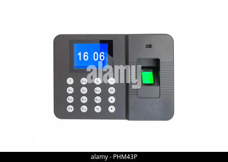fingerprint attendance machine isolated Stock Photo