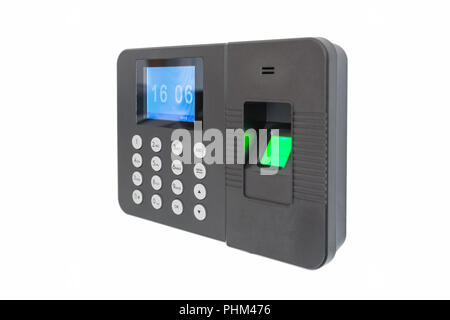fingerprint attendance machine isolated Stock Photo