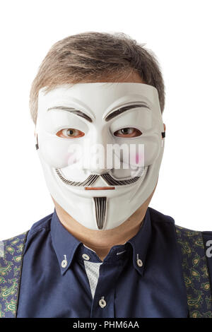 Computer hacker in mask Stock Photo