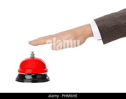 Hand and service ring bell Stock Photo