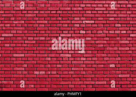 true red colored brick wall background Stock Photo
