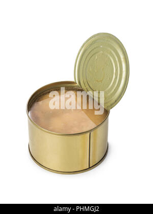 Opened tin can Stock Photo