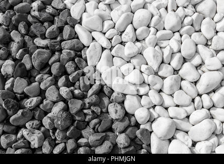 Black and white pebbles Stock Photo