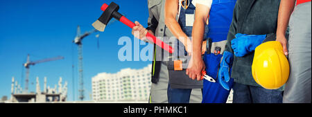 Many workers closeup Stock Photo