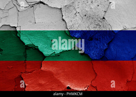flags of Bulgaria and Russia painted on cracked wall Stock Photo - Alamy