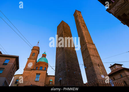 Famous Asinelli tower in Bologna Italy Stock Photo