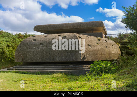 Old German bunker at Longues-Sur-Mer - Normandy France Stock Photo