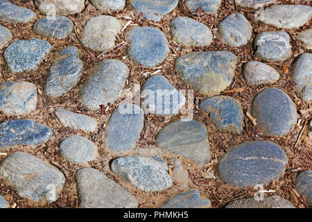 Retro cobblestone street Stock Photo