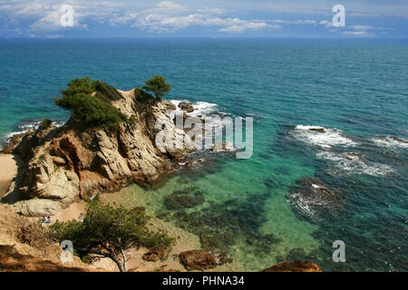 Typical Costa Brava landscape near Tossa de Mar in Spain Stock Photo