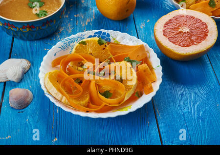 Moroccan Carrot Salad with Oranges Stock Photo