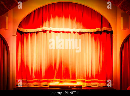 Theatre curtain on stage Stock Photo