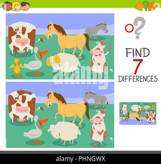 differences game with farm animals Stock Photo - Alamy