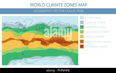 World climate zones map elements. Build your own geography info graphic collection. Vector illustration Stock Vector